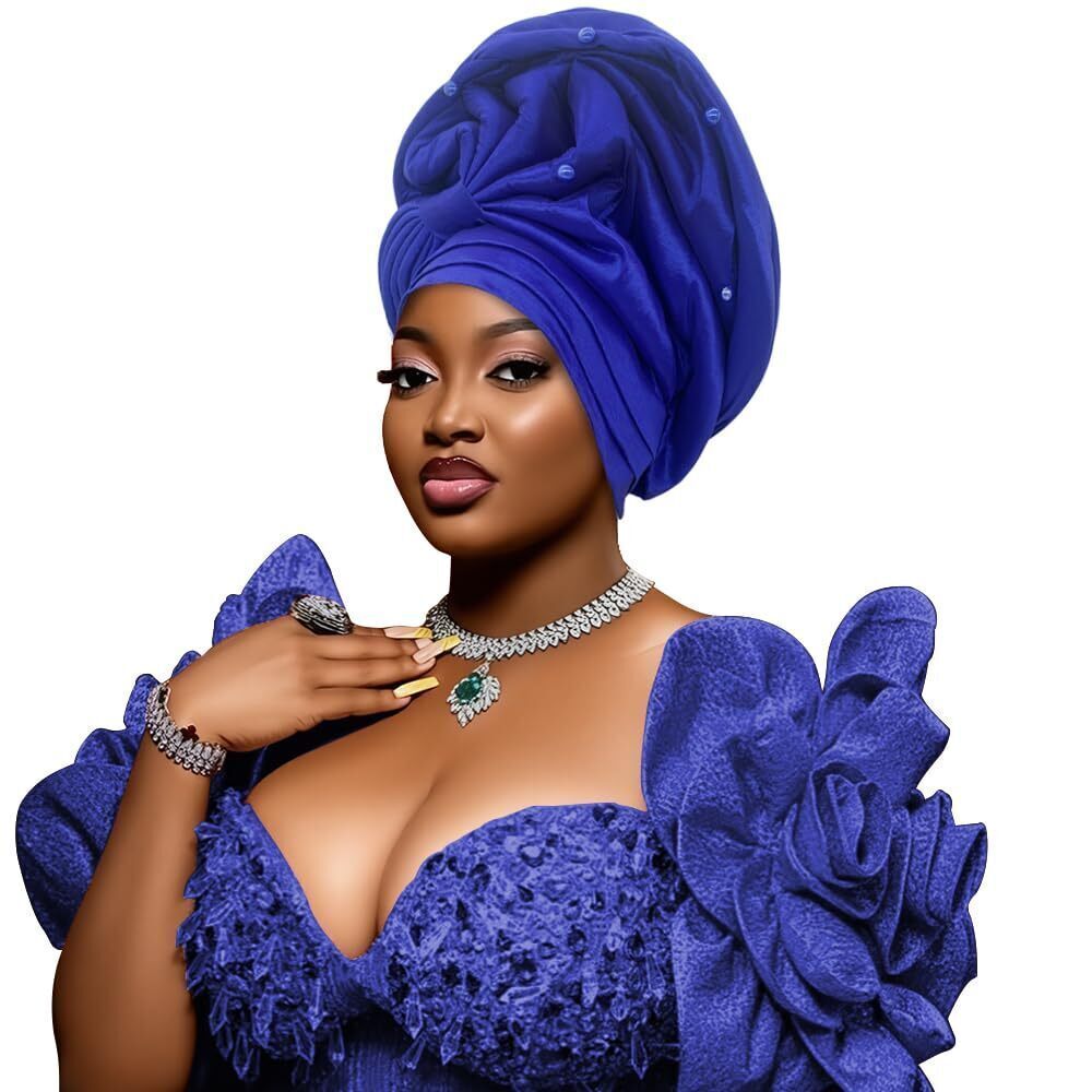 3005 Turban Hat Traditional African Head Wraps Nigeria Auto Gele Headtie